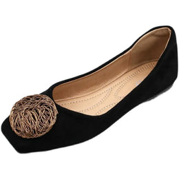 KissICON Women's Flat Shoes 2021 Spring New Square Toe