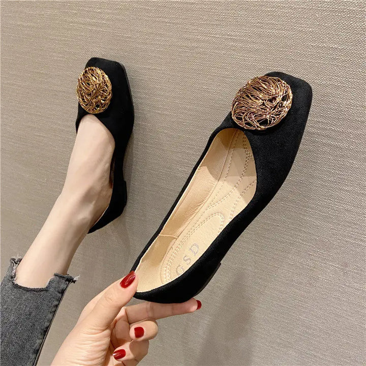 Women's Flat Shoes 2021 Spring New Square Toe