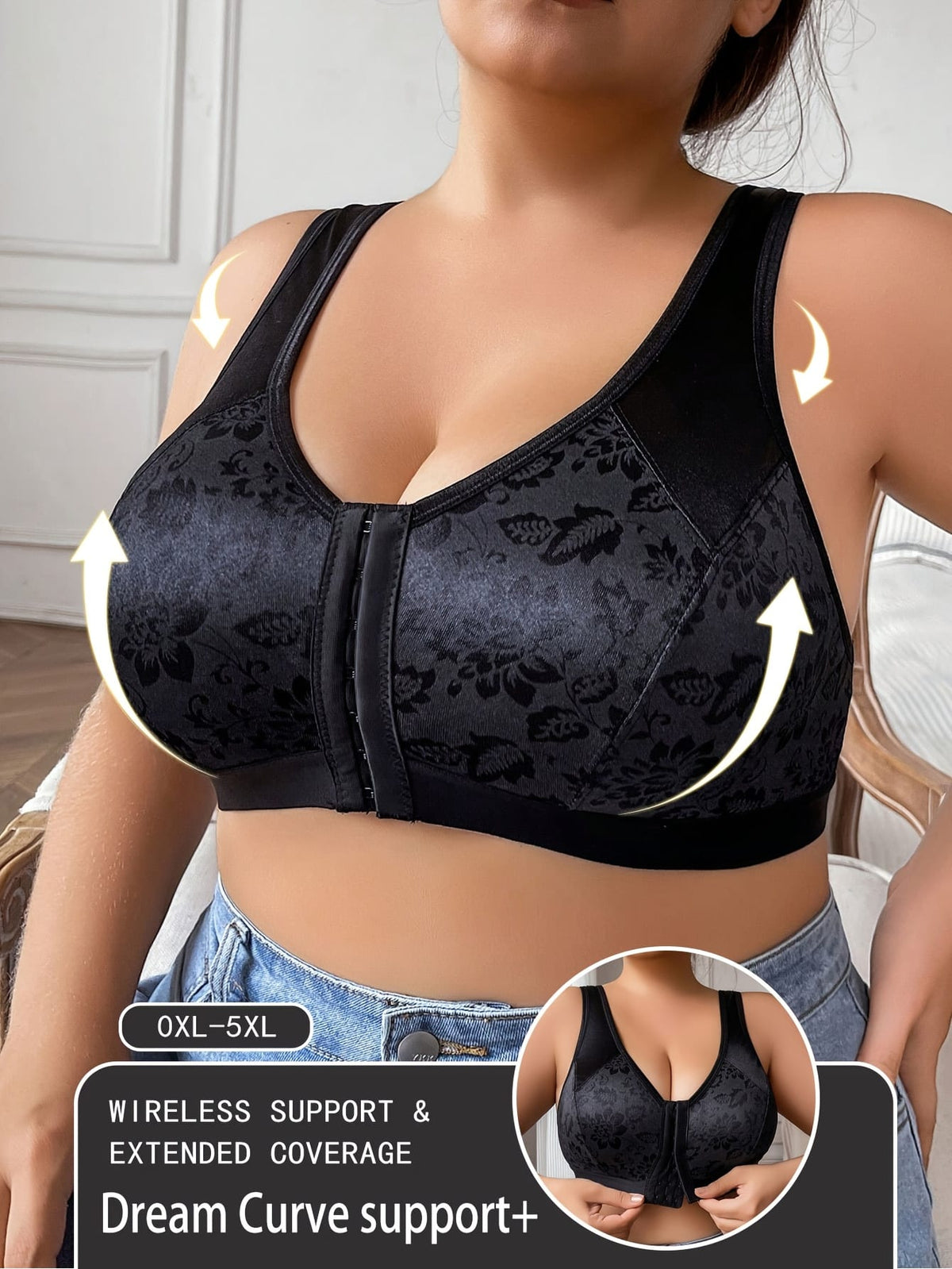 KissICON Women's Front Closure Full-coverage Wire-free Bra –
