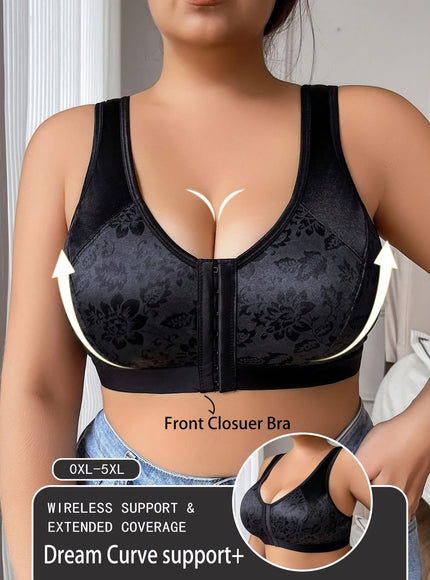 KissICON Women's Front Closure Full-coverage Wire-free Bra –