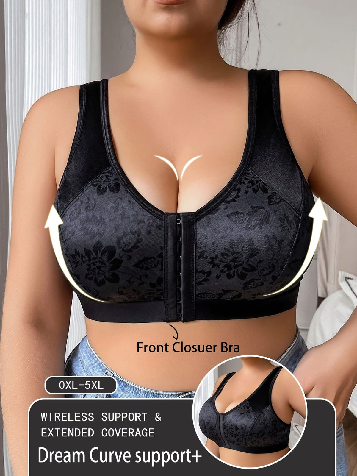 KissICON Women's Front Closure Full-coverage Wire-free Bra –