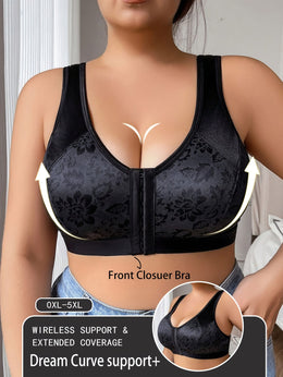 KissICON Women's Front Closure Full-coverage Wire-free Bra –