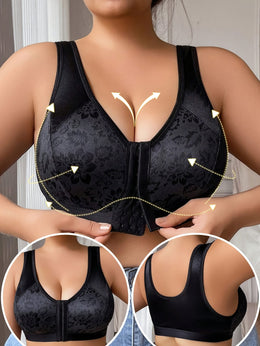 KissICON Women's Front Closure Full-coverage Wire-free Bra –