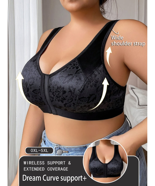 KissICON Women's Front Closure Full-coverage Wire-free Bra –