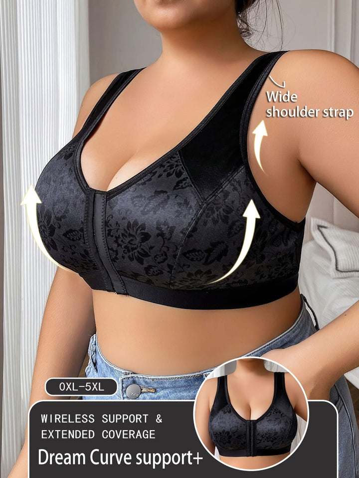 Women's Front Closure Full-coverage Wire-free Bra –
