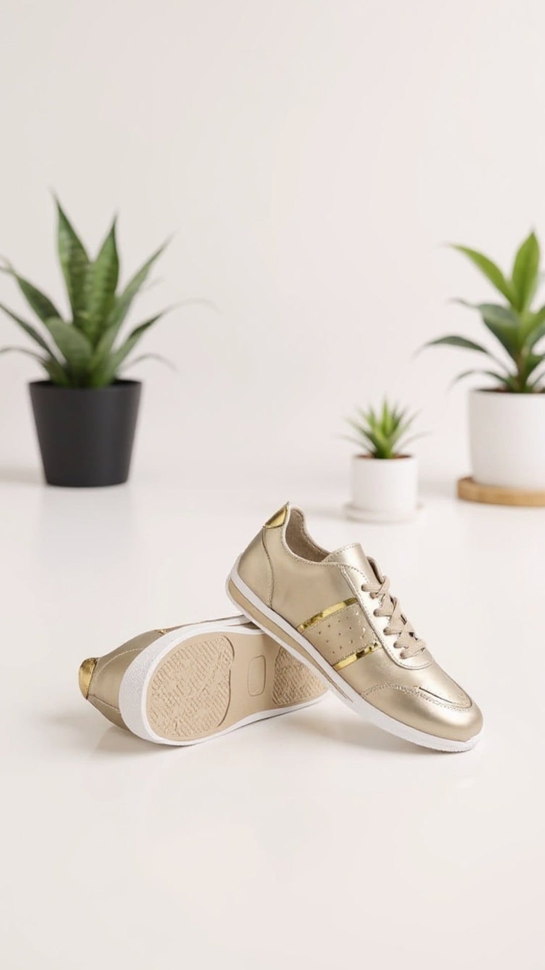 KissICON Women's Gold Trainers – Chic Plus-Size Footwear
