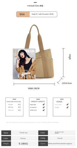 KissICON Women's Handbag – Fashionable Canvas Top-handle