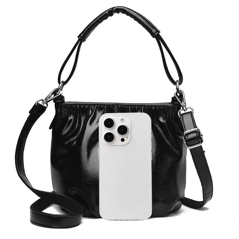 KissICON Women's Handbags Solid Color PU Leather Shoulder