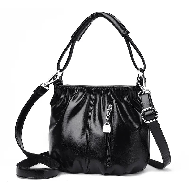 KissICON Women's Handbags Solid Color PU Leather Shoulder