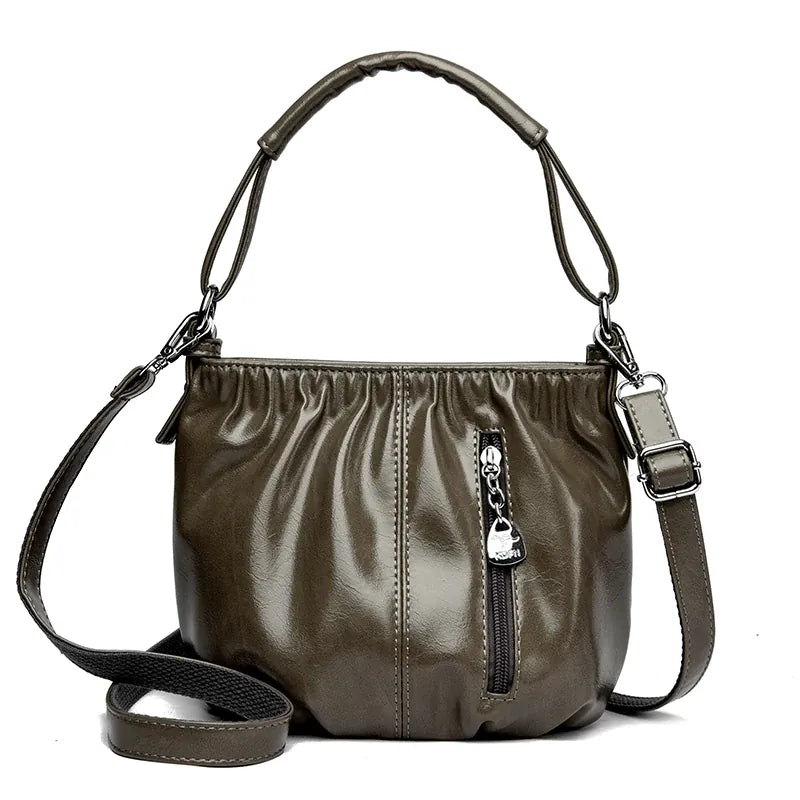 KissICON Women's Handbags Solid Color PU Leather Shoulder