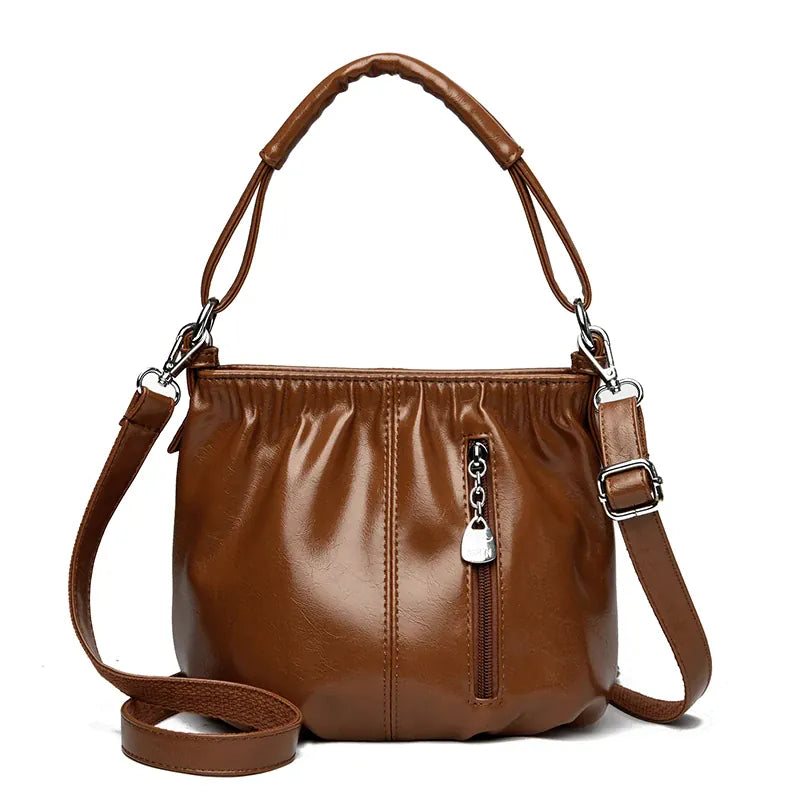 KissICON Women's Handbags Solid Color PU Leather Shoulder