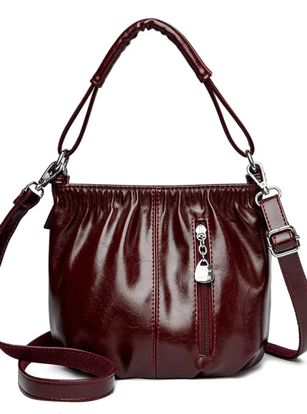 KissICON Women's Handbags Solid Color PU Leather Shoulder