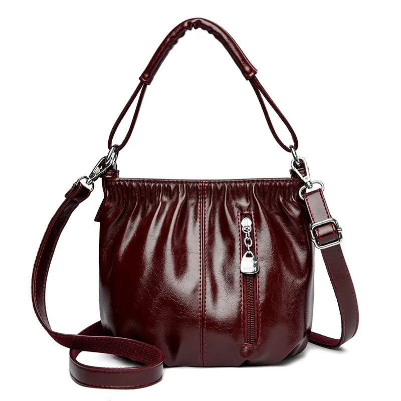 KissICON Women's Handbags Solid Color PU Leather Shoulder