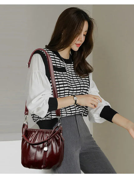 KissICON Women's Handbags Solid Color PU Leather Shoulder