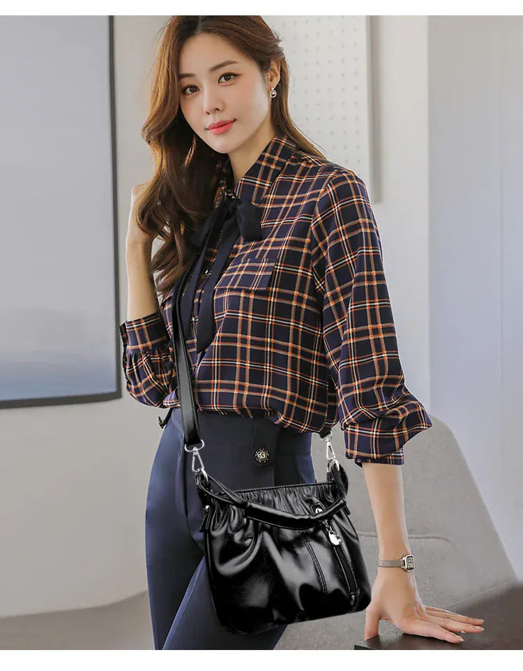 KissICON Women's Handbags Solid Color PU Leather Shoulder