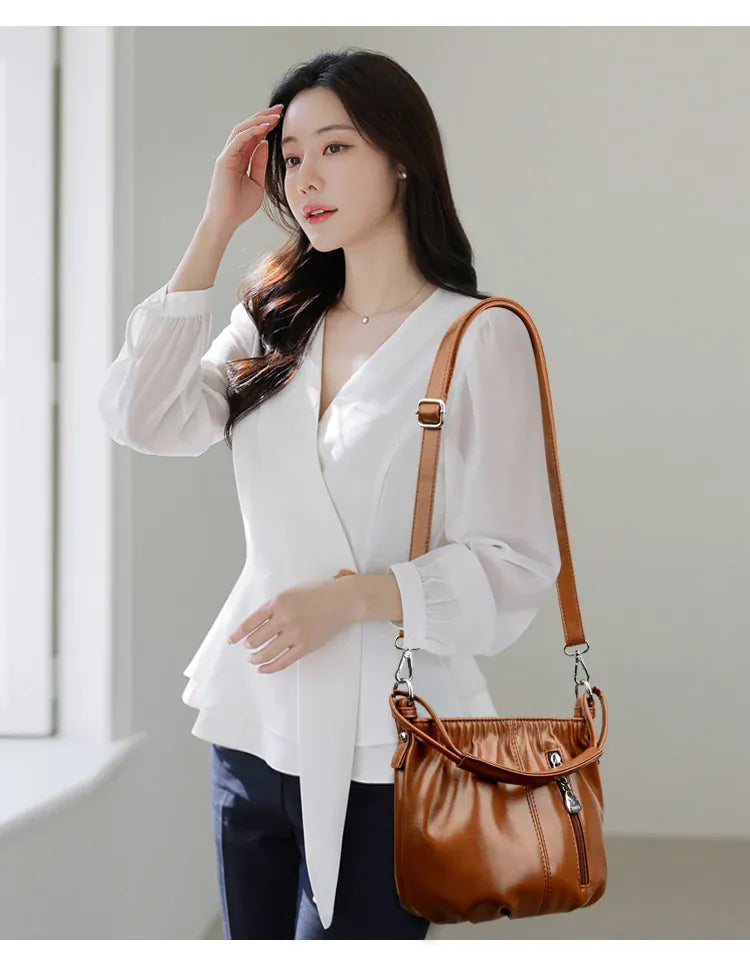 KissICON Women's Handbags Solid Color PU Leather Shoulder