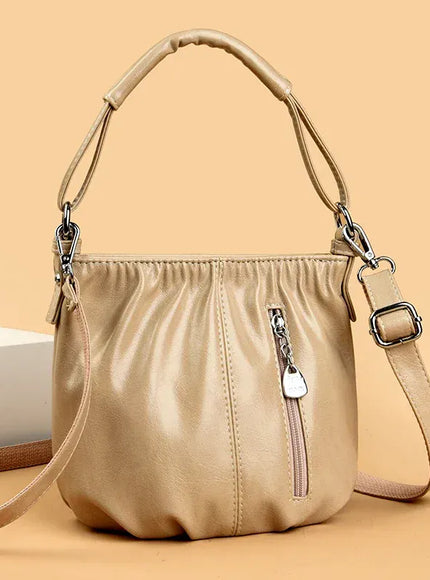 KissICON Women's Handbags Solid Color PU Leather Shoulder