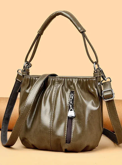 KissICON Women's Handbags Solid Color PU Leather Shoulder