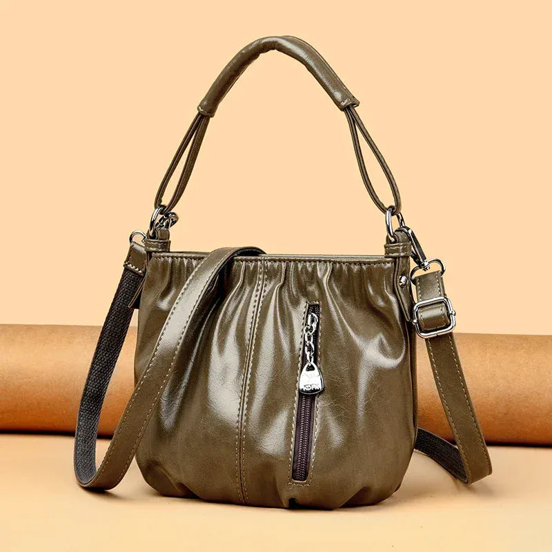 KissICON Women's Handbags Solid Color PU Leather Shoulder