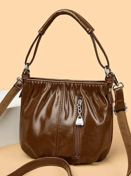KissICON Women's Handbags Solid Color PU Leather Shoulder