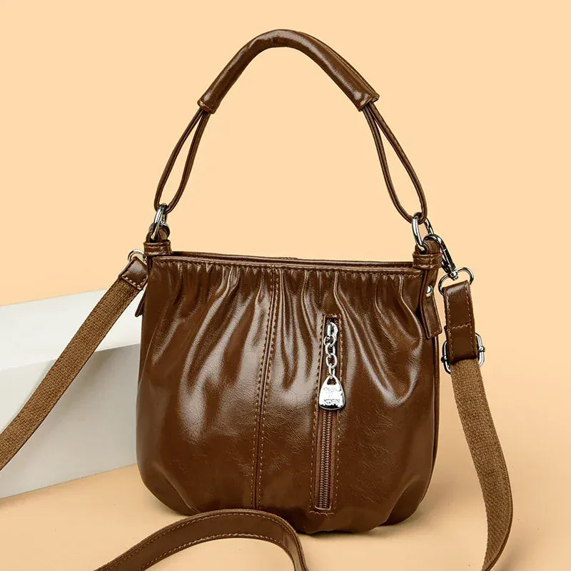 KissICON Women's Handbags Solid Color PU Leather Shoulder