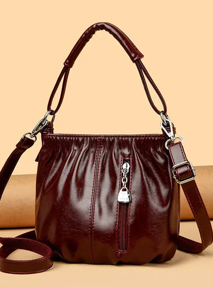 KissICON Women's Handbags Solid Color PU Leather Shoulder