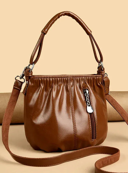 KissICON Women's Handbags Solid Color PU Leather Shoulder