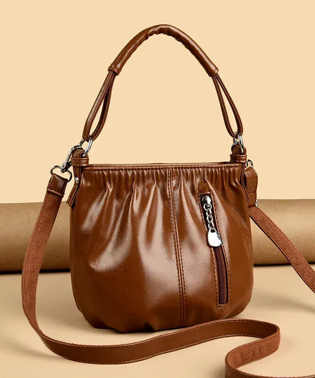 KissICON Women's Handbags Solid Color PU Leather Shoulder