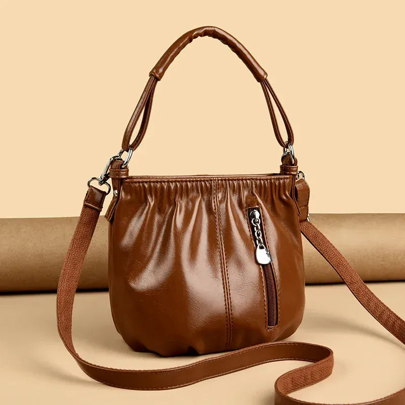 KissICON Women's Handbags Solid Color PU Leather Shoulder