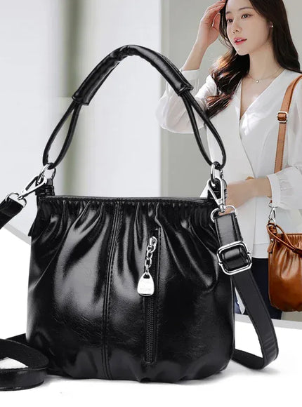 KissICON Women's Handbags Solid Color PU Leather Shoulder