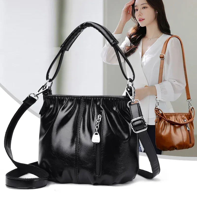 KissICON Women's Handbags Solid Color PU Leather Shoulder
