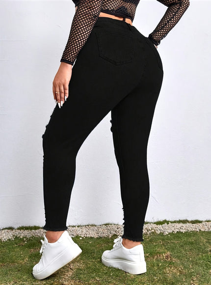 jkthpu-45 Women's High-Waisted Skinny Jeans - Stretchy Non-See-Through Leggings