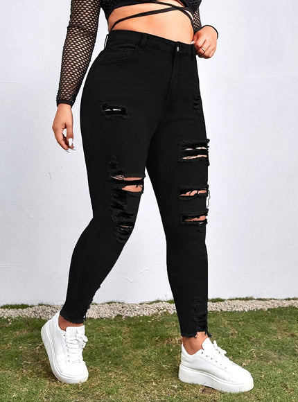 jkthpu-45 Women's High-Waisted Skinny Jeans - Stretchy Non-See-Through Leggings