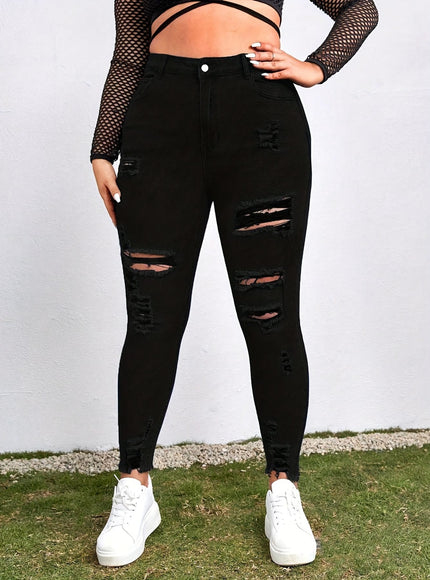 jkthpu-45 Women's High-Waisted Skinny Jeans - Stretchy Non-See-Through Leggings
