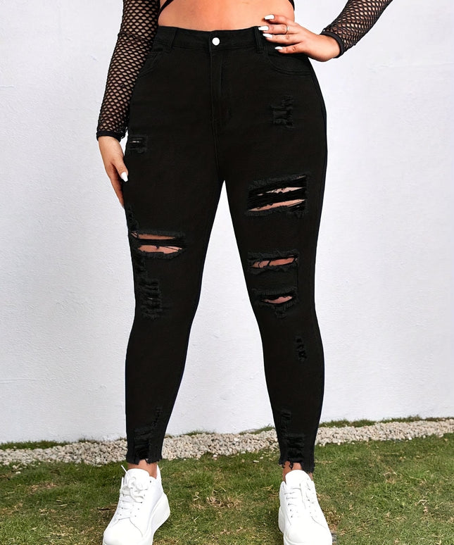 jkthpu-45 Women's High-Waisted Skinny Jeans - Stretchy Non-See-Through Leggings