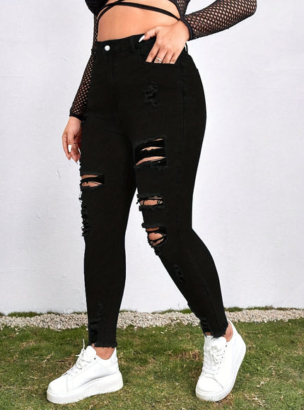 jkthpu-45 Women's High-Waisted Skinny Jeans - Stretchy Non-See-Through Leggings