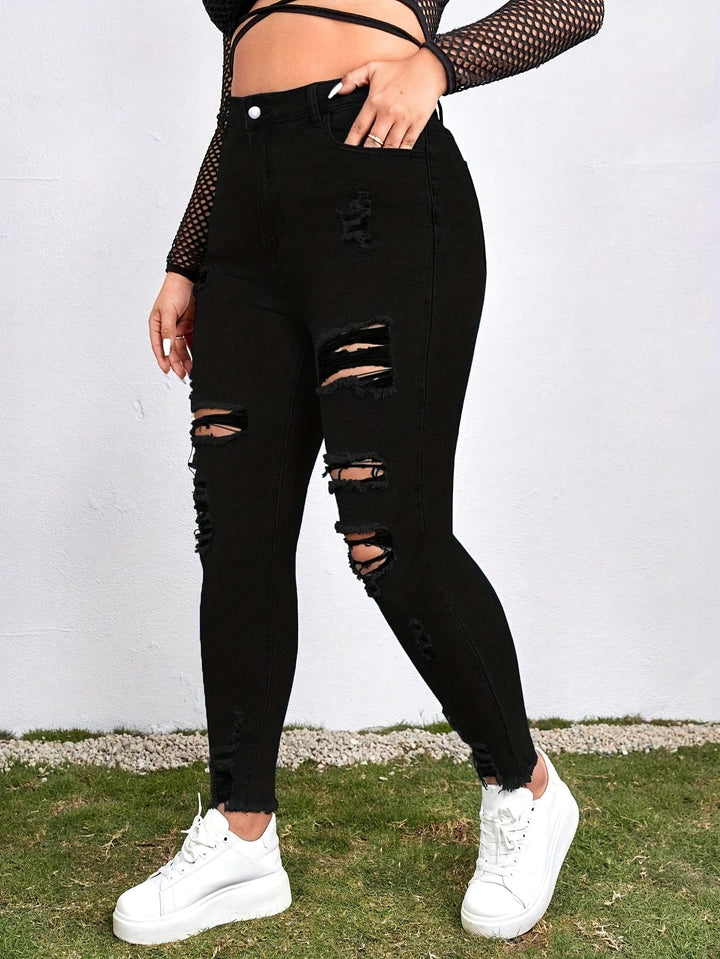 Women's High-Waisted Skinny Jeans - Stretchy Non-See-Through Leggings