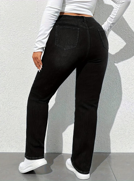 jkthpu-45 Women'S High-Waisted Straight Leg Jeans - Stretchy, Soft