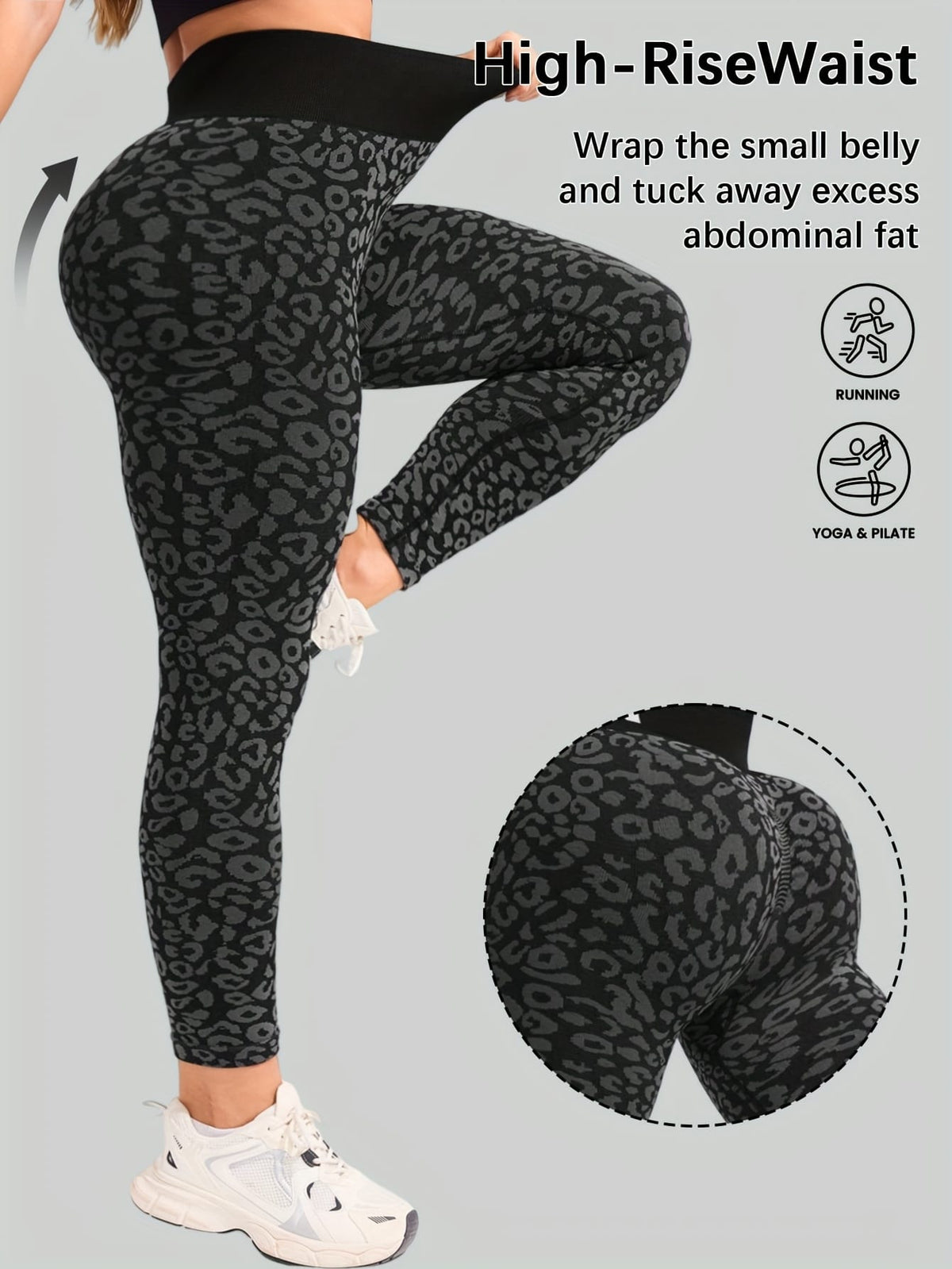 jkthpu-45 Women's High-Waisted Yoga Pants - Non-See-Through Stretchy Workout