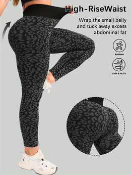 jkthpu-45 Women's High-Waisted Yoga Pants - Non-See-Through Stretchy Workout