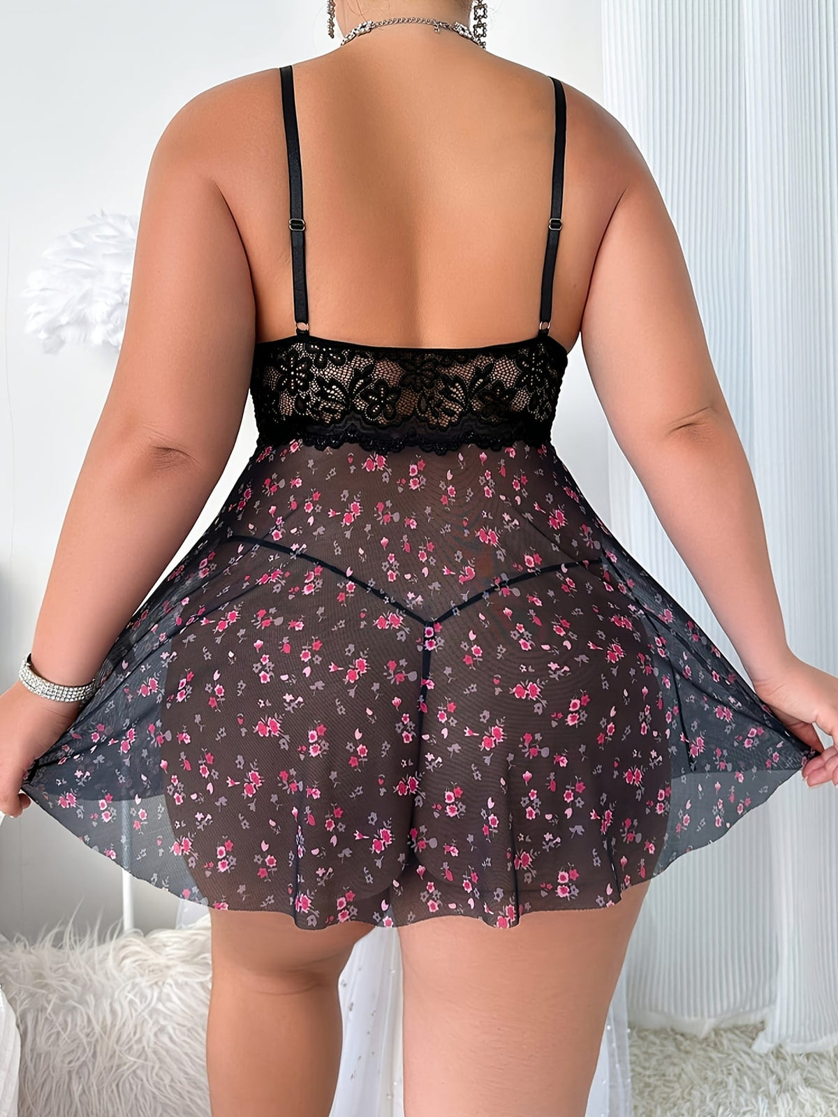 jkthpu-45 Women's Large Size Sexy and Interesting Print Pajama Set