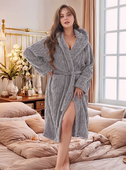 KissICON Women's Luxury Elegant Plus Size Robe - Heavy