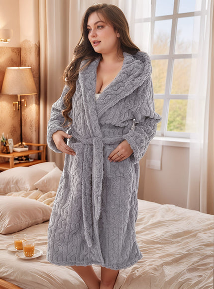 KissICON Women's Luxury Elegant Plus Size Robe - Heavy