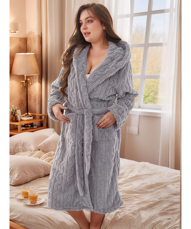 KissICON Women's Luxury Elegant Plus Size Robe - Heavy