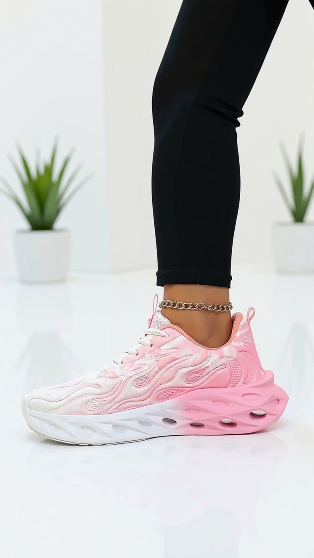 KissICON Women's Pink Trainers – Stylish Plus-Size Footwear