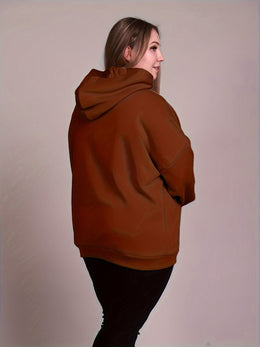 jkthpu-45 Women'S Plus Size Black Hoodie with "Choose Happy"