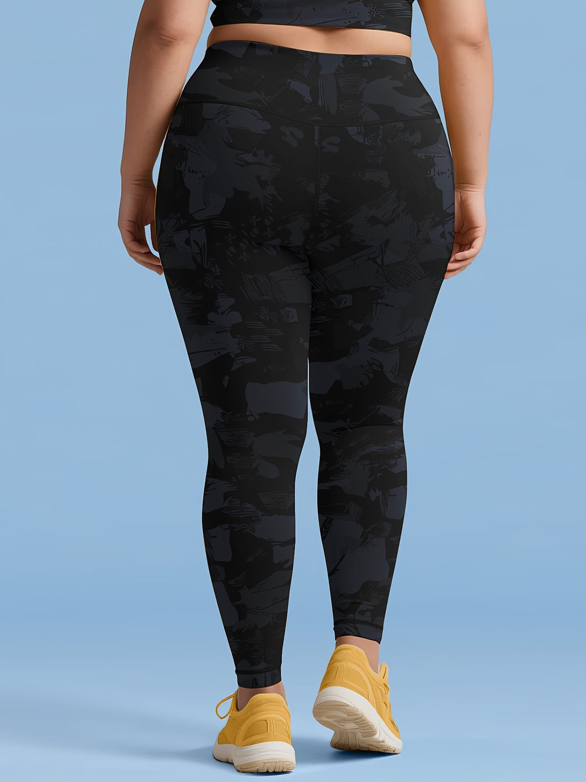jkthpu-45 Women'S Plus Size Camouflage High-Waisted Leggings - Stretchy,