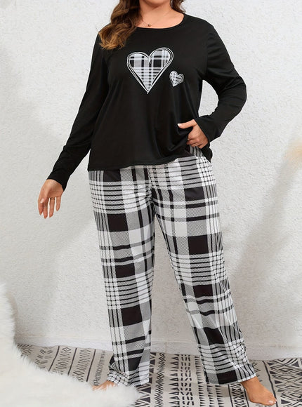 jkthpu-45 Women's Plus-Size Casual Pajama Set