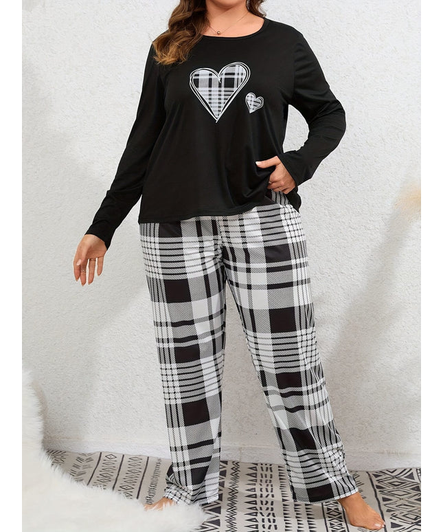 jkthpu-45 Women's Plus-Size Casual Pajama Set