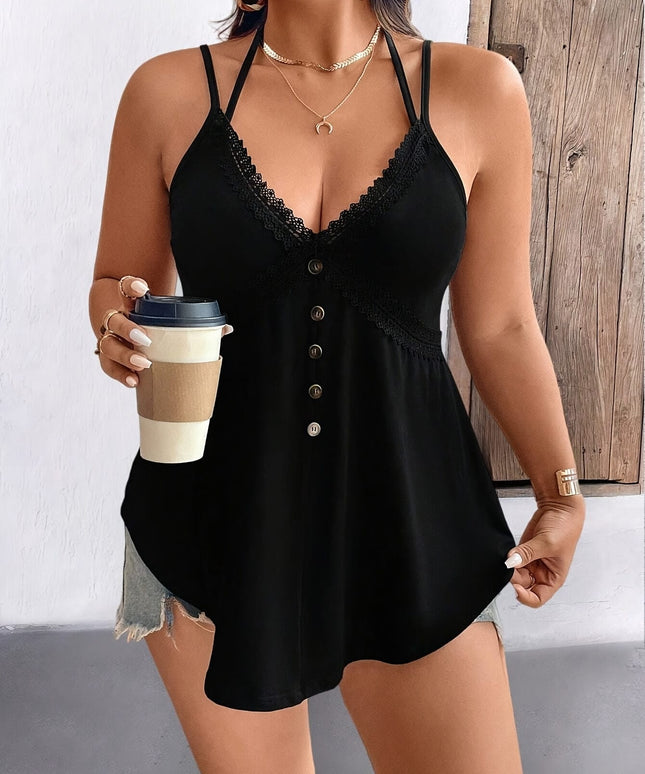 KissICON Women'S Plus Size Casual V-Neck Cami Top with